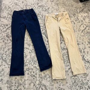 The Children's Place Kids Flare Pants in Navy and Beige